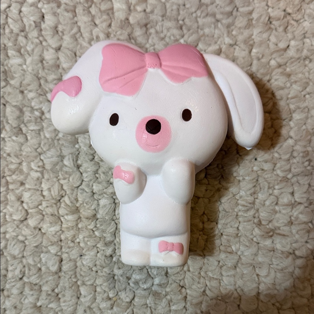 Cute Adoarable White and Pink Puppy Squishy